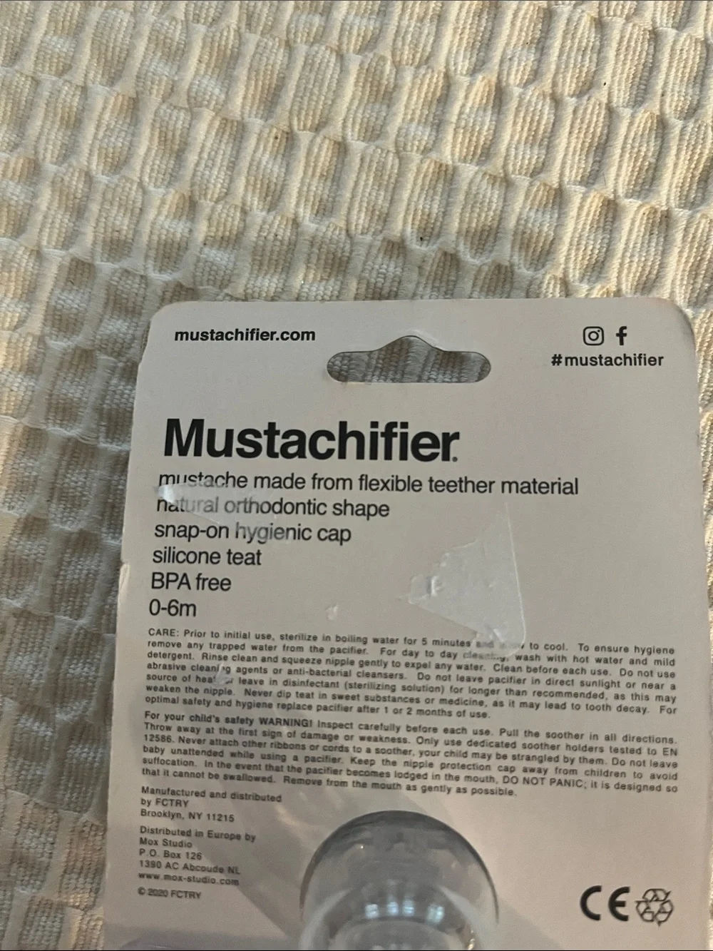 'The Gentleman' Black Mustache Pacifier for Babies